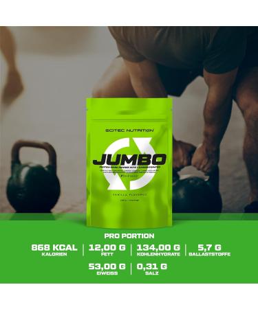 Scitec Nutrition Jumbo High-Caloric Weight Gainer 1.32 kg - Multi-Component Protein Amino Acid Matrix & Superfood Blend - Vanilla Flavor - Optimal Muscle Growth - Buy Online on GoSupps.com