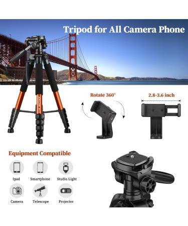Professional Heavy Duty Camera Tripod for Photography, DSLR, iPhone - Orange | Max Load 15 LB - Buy Online on GoSupps.com