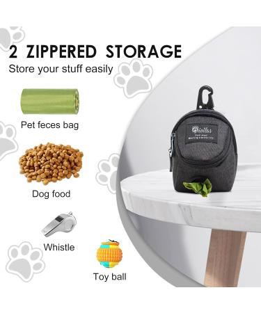 FuninCrea Dog Treat Pouch Bag with Poop Bag Dispenser - Oxford Cloth Training Bag for Walking & Travel (Black) - Buy Online on GoSupps.com