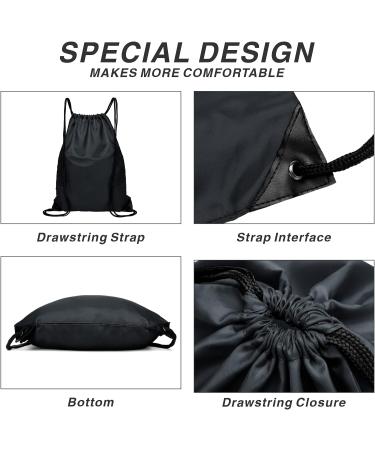 BuyAgain Sports Drawstring Backpack | Water Resistant Gym Sack for Men & Women | Large Size with Zipper (Black) - Buy Online on GoSupps.com