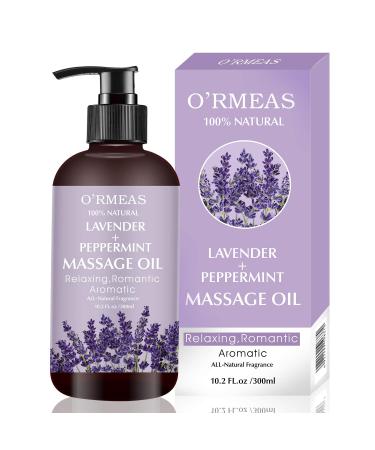 Massage Oil with Lavender and Peppermint Massage Oil for Skin Moisturizing Body Oil Lavender Massage Oil for Men and Women 10.2 fl.oz