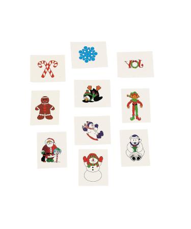 Christmas Holiday Glitter Temporary Tattoos For Kids (72 Pieces) Holiday Favors and Giveaways  Stocking Stuffers