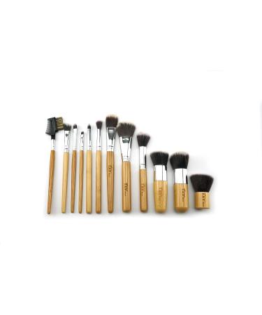 Buy Mart Professional Wooden Makeup Brush Set - 12 Pieces with Travel Pouch | Bamboo Handles & Ultra Soft Synthetic Bristles for Flawless Application - Buy Online on GoSupps.com