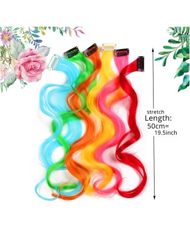 LNNXSZ Feather Hair Extension Kit Synthetic Rainbow Colors One Clip In Hair Extensions Curl Long Hair For Women Hair Piece Blue Pink Purple Red Green (Color : Q28 Size : 18inches) 18inches Q28 - Buy Online on GoSupps.com