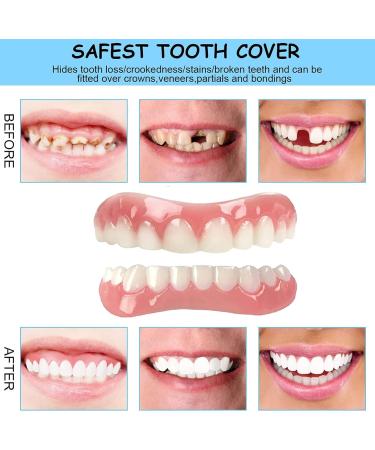 Hfdhd Instant Cosmetic Dentures - Comfortable Silicone Temporary Teeth for Men & Women | 9 Pairs Removable Tooth Prosthesis - Buy Online on GoSupps.com