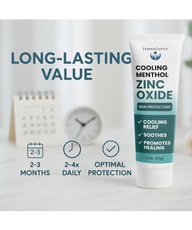 Menthol and Zinc Oxide Cream Paste - 3 Pack - 4 oz of Skin Protectant for Healing and Discomfort - Kid and Adult Barrier Cream for Incontinence Minor Burns Scrapes Itching and More - Buy Online on GoSupps.com