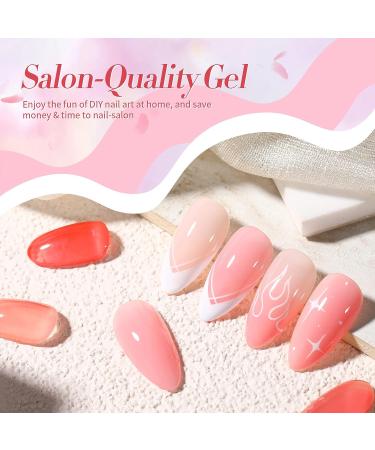 Born Pretty Jelly Gel Nail Polish Set - Sheer Nude Pink Crystal Transparent Kit 6PCS 10ML - Nail Art Varnish Manicure Collection Gift Set - Buy Online on GoSupps.com