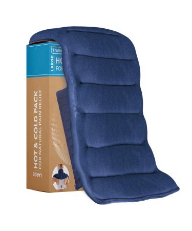 TruHealth Weighted Microwavable Heating Pad - FSA HSA Approved  Soft Plush Cover Filled with Natural Unscented Flaxseed for Moist Heat or Cooling (Large  Navy)