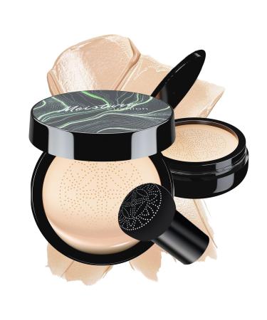 Mushroom Head Air Cushion CC Cream - BB Cream Face Makeup Foundation for Mature Skin Moisturizing Concealer Brighten Long-Lasting Even Skin Tone for All Skin Types Ivory Color