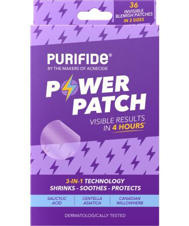 Purifide by Acnecide 3-in-1 Power Patch Salicylic Acid Pimple Patches for 4 Hour Visible Results 36 Spot Patches for Emerging Spots suitable for Blemish-Prone Skin