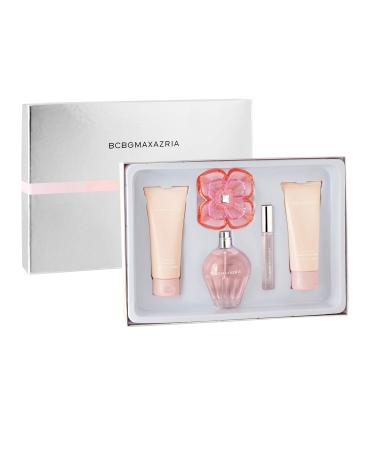 BCBGMAXAZRIA - Classic 4 Piece Fragrance Giftset for Women - (3.4oz/100ml EDP Perfume + 3.4oz/100ml Body Lotion + 3.4oz/100ml Shower Gel + 10ml EDP Rollerball) Floral 3.4 Fl Oz (Pack of 1)