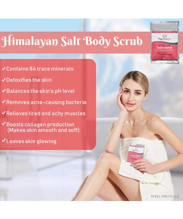 Exfoliating Gloves Set with Pink Himalayan Salt Scrub - 2 Pairs Bamboo Charcoal Shower Gloves for Healthy Skin - Buy Online on GoSupps.com