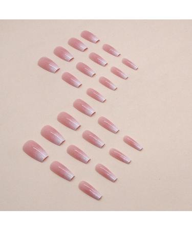 Shop Ombre Pink Medium Press on Nails - 24pcs Square Glitter Designs | Glossy Acrylic Fake Nails for Women - Ideal for International Shipping - Buy Online on GoSupps.com