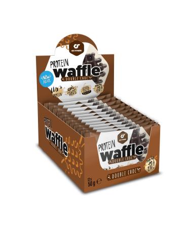 New recipe - go fitness - 12x 50g High protein waffles - Double choc waffles extremely tasty and freshly baked - Healthy energy bars for muscle building - Protein protein double choc 12er (pack)