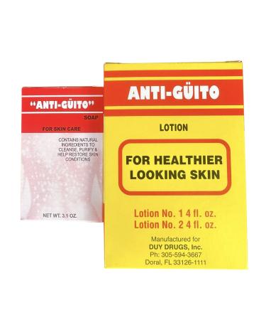 Antiguito Lotion 4 OZ and Anti-Guito Homoeopathic Soap 3.1 oz Remedies for Tinea Versicolor