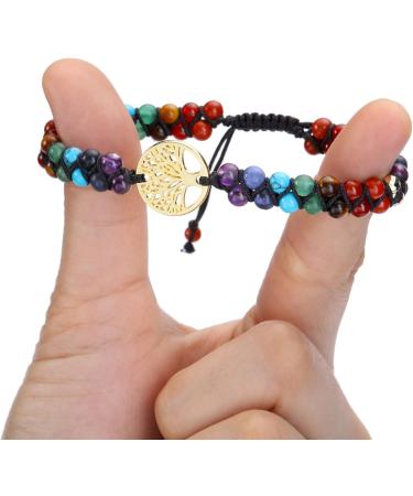 Go 7 Chakra Bracelet | Natural Stone Yoga Bracelet for Healing & Reiki Energy | Tree of Life Design | Perfect Gift for Men & Women - Buy Online on GoSupps.com