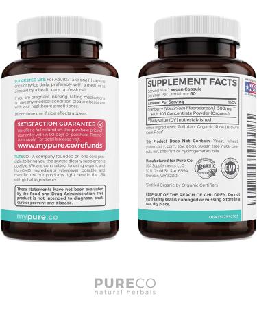 Organic Cranberry Pills 25,000mg - UTI Support & Kidney Cleanse - Vegan - 60 Capsules - Buy Online on GoSupps.com