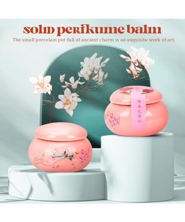 Vintage Perfume Japanese Perfume Balm Glass Ceramic Pocket Cream Perfume Natural Fragrance Box Long Term Fragrance Balm for Wedding Birthday Use Pink - Buy Online on GoSupps.com
