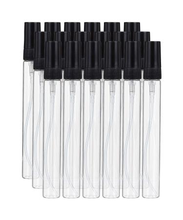 BENECREAT 25PCs 10ml Mini Fine Mist Spray bottle Transparent glass trip Empty atomizer spray bottles with black pump lid for perfume toilet items liquid cosmetics 10ml black cap - Buy Online on GoSupps.com