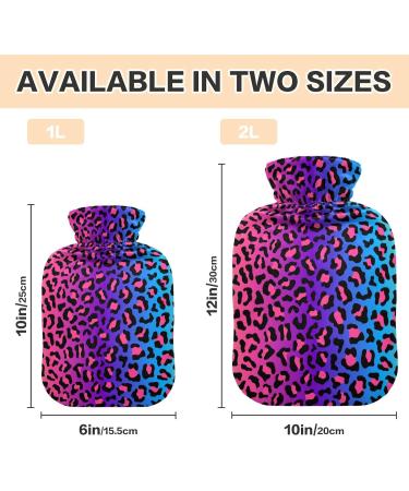 Hot Water Bottle 2L with Cover | Rainbow Leopard Cheetah Pain Relief | Winter Hand & Feet Warmer - Buy Online on GoSupps.com