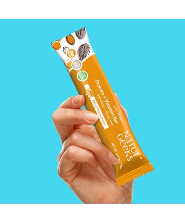 NaturGeeks Protein + Vitamin Bar Salted Peanut Butter - 16g Protein & 11 Vitamins Zinc & Magnesium for Immunity Support - Zero Added Sugar Vegan Gluten Free Dairy & Soy Free 12 count - Buy Online on GoSupps.com