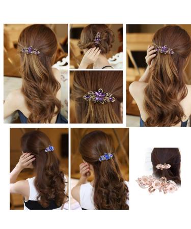 Minimalist CZ White Pearl Hair Clips with Champagne Brown Crystal Barrettes - Handmade Bridal Hair Accessories for Women and Teens - Buy Online on GoSupps.com