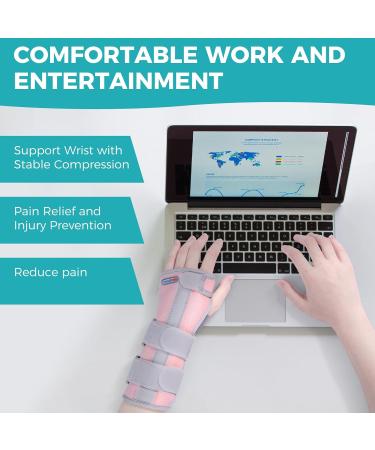Wrist Brace for Carpal Tunnel Relief - Night Support Splint with Replaceable Inserts (Left - Pink) - Comfort & Stability - Buy Online on GoSupps.com