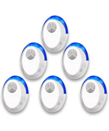 Ultrasonic Pest Repeller 6 Pack, Mice Repellent Plug-ins Pest Control for Insects Rodents, Electronic Pest Repellent, Rodent Repellent Indoor Ultrasonic for Home, Kitchen, Warehouse White