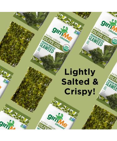 gimMe Organic Roasted Seaweed Sheets - Extra Virgin Olive Oil, Keto & Vegan Snack, Gluten Free, 6 Count - Buy Online on GoSupps.com