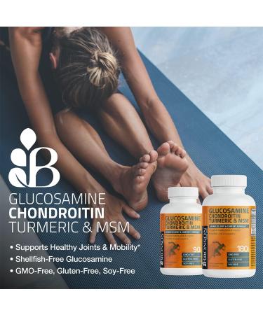 Bronson Glucosamine Chondroitin Turmeric & MSM Advanced Joint & Cartilage Formula Supports Healthy Joints Mobility & Cartilage - Non-GMO 90 Capsules 90 Count (Pack of 1) - Buy Online on GoSupps.com