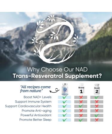 NAD+ 1000MG Resveratrol Boosting Supplement - Enhanced Cellular Energy & Repair - 60 Capsules - Buy Online on GoSupps.com