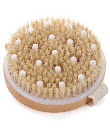 Massage brush body brush natural bristles cellulite brush dry brush body peeling brush bathing brush dry massage brush peeling brush reduces cellulite and improves lymph functions - Buy Online on GoSupps.com