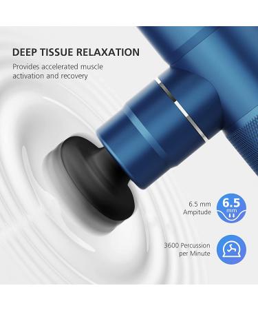 Comfier Mini Massage Gun for Athletes - Lightweight Deep Tissue Massager with 4 Heads, USB Charging - Quiet & Anti-Slip Design - Blue - Buy Online on GoSupps.com
