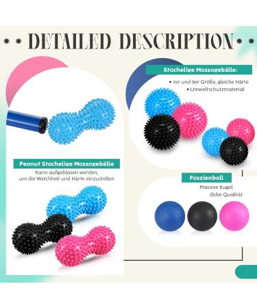 12-Piece Fascia & Massage Ball Set | Hedgehog Balls for Deep Tissue Relief - Back Legs Feet & Hands - Buy Online on GoSupps.com