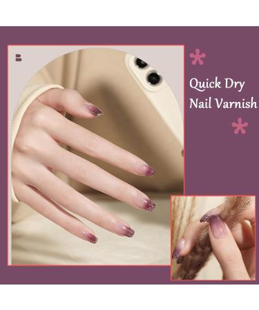 Glitter Nail Polish - Purple Nail Polish - Quick Dry Nail Varnish - Lilac Nail Polish with Glitter - Long Lasting Glossy & Chip Resistant Nail Polish for DIY Nail Art Manicure at Home Glitter purple - Buy Online on GoSupps.com