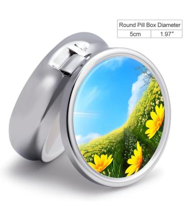 Shop Portable 3 Compartment Travel Pill Box - Spring Flower Design - Small Pill Organizer for Purse & Pocket - Buy Online on GoSupps.com