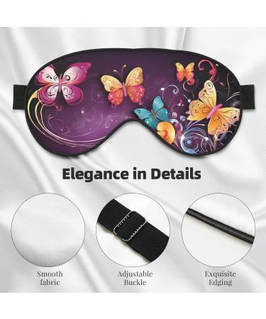 Sleep Mask Eye for Women & Men - Soft Reusable Blackout Masks for Better Sleep Travel & Gifts - Butterflies Design - Buy Online on GoSupps.com