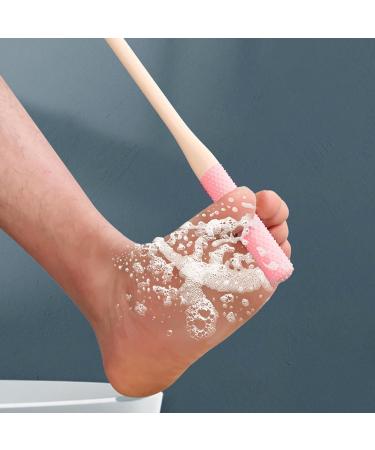 Long Handle Toe Cleaning Brush Silicone Toe Cleaning Brush New Bristles Foot Brush With Handle Comfortable Silicone Bristles Toe Brush For Cleaning Between Toes Pink - Buy Online on GoSupps.com