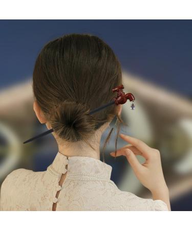 Hair Chopsticks | New Chinese Hair Pins with Faucet Design - Chinese Hair Accessories Retro Sandalwood Elegant Hair Stick for Buns Long Hair Women & Girls - Buy Online on GoSupps.com