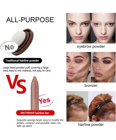 Hairline Filler Pen Hair Line Shadow Powder Stick Hair Volumizing Powder Fill In Receding Hair Lines Bald Spots Wide Parts Forehead Side Double-Ended Hairline Powder Hair Root Dye (LIGHT BROWN) - Buy Online on GoSupps.com