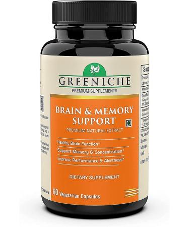 QURA QURA Greeniche Vegetarian Brain & Memory Support in 500mg Vegetarian Capsules | Herbal & Natural | 60 Vegetarian Capsules