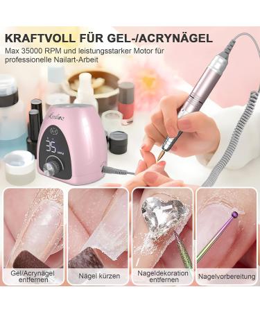Nail Milling Mills 35000 RPM | 6-in-1 Electric Nail Cutter & Manicure Set with LED Display - Safe for Beginners & Professionals | Rosagold - Buy Online on GoSupps.com