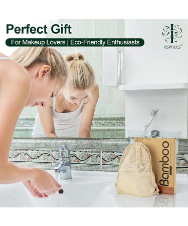 ASPACES Reusable Makeup Remover Pads - 20 Packs Natural Bamboo Cotton Rounds Eco-Friendly for All Skin Types with Cotton Laundry Bag White - Buy Online on GoSupps.com