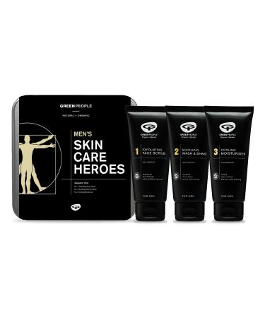 GREEN PEOPLE for Men Skin Care Heroes Natural & Organic Men s Skin Care Gift Set Refreshing Cooling Shaving & Grooming Set for Men SLS Free Paraben Free & Ethanol Free Cruelty Free & Vegan white