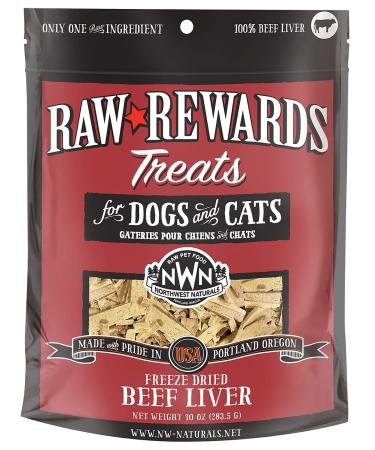 Northwest Naturals Raw Rewards Freeze-Dried Treats for Dogs and Cats  10 Flavors Gluten-Free Pet Food 1-10 Oz. Beef Liver 10 Ounce (Pack of 1)