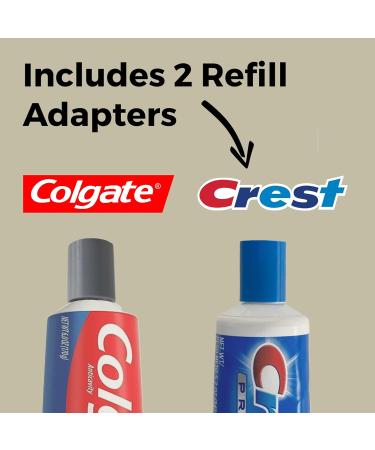 Toothpaste Refill Adapter for Travel | 2 Adapters for Crest & Colgate - Eco-Friendly Solution - Buy Online on GoSupps.com