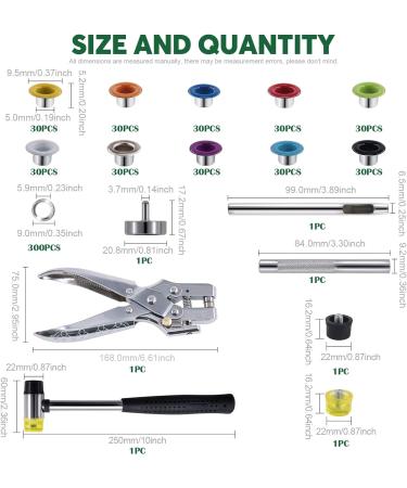 Keadic 406pcs Eyelet Grommet Kit | Metal Grommets & Pliers Set | Leather Crafts Tool Set - Buy Online on GoSupps.com