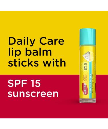 Carmex Daily Care Moisturizing Lip Balm with SPF 15 Cupcake Batter Lip Balm Sticks 0.15 OZ Each - 12 Count - Buy Online on GoSupps.com
