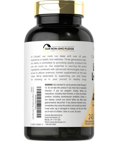 Carlyle L-Arginine L-Citrulline Supplement | 2250mg | 240 Powder Capsules | Nitric Oxide Precursors | Free Form | Non-GMO & Gluten Free - Buy Online on GoSupps.com