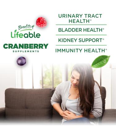 Lifeable Cranberry Gummies for Women | 25000 mg Equivalency | Great Tasting Cranberry Supplement | for Urinary Tract Health Bladder & Kidney Support | Vegan and Non GMO Cranberries | 60 Count - Buy Online on GoSupps.com